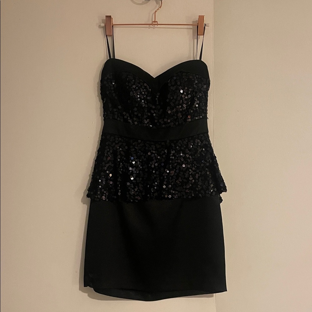As U Wish Black Sequin Mini Dress
